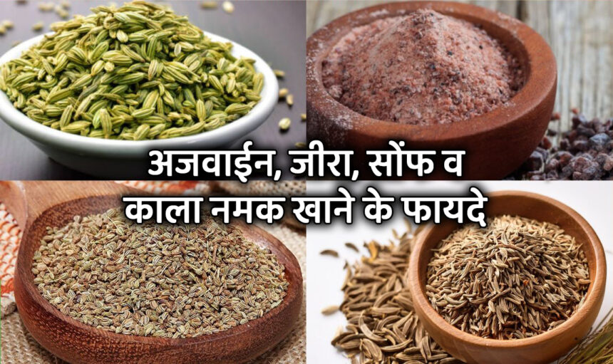 अजवाईन, जीरा, सोंफ व काला नमक खाने के फायदे